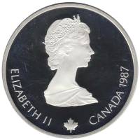 (1987) Монета Канада 1987 год 20 долларов "XV Зимняя олимпиада Калгари 1988 Прыжки с трамплина"   PR
